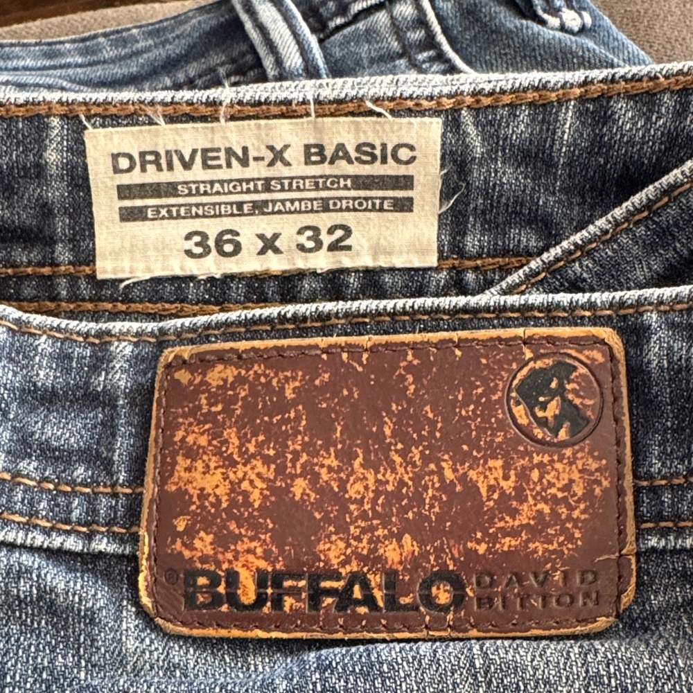 Buffalo David Bitton Men's Light Blue Straight Stretch Jeans